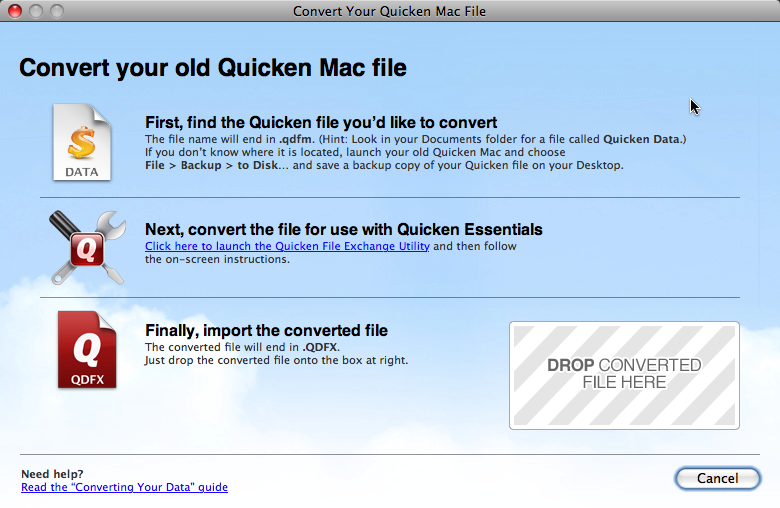 converting quicken essentials to quicken for mac